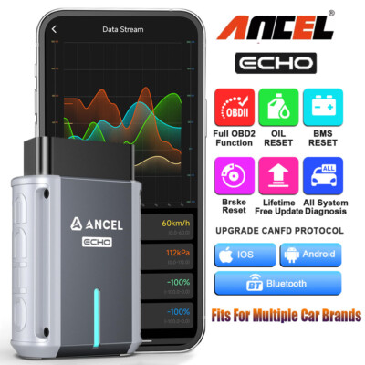 Ancel Echo OBD2 Scanner Bluetooth Car Diagnostic for iOS Android Bidirectional