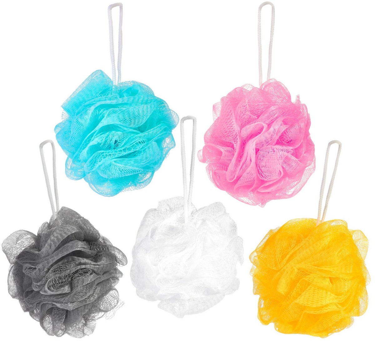 5x Badeschwamm Duschschwamm Massage oder Peeling Schwamm Nylon zum Duschen  Baden
