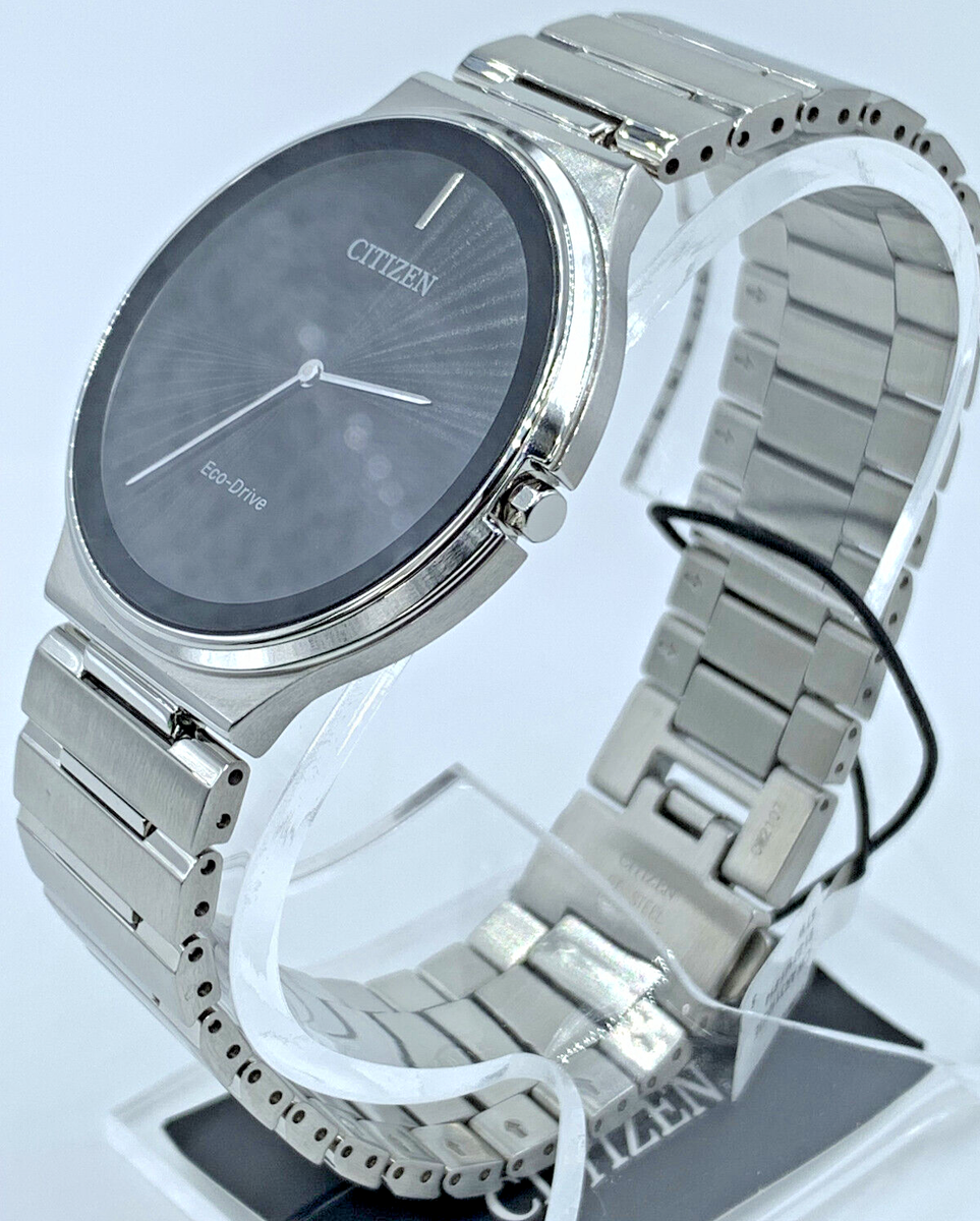 Citizen Stiletto Eco-Drive Mens Silver/Gray Dial Watch AR3110-52E