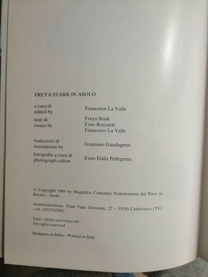 Freya Stark En Asolo Francesco La Valle 1984 Magnifica Comunidad Pedemontana - Imagen 3 de 4