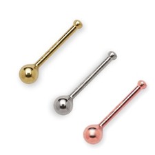 Solid 14k Gold 1.5mm Ball Nose Stud, Bone Nose Ring, 20g nose piercing,