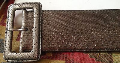 NEW RALPH LAUREN PURPLE LABEL PYTHON SILVER BRONZE BELT SIZE  display picture 1