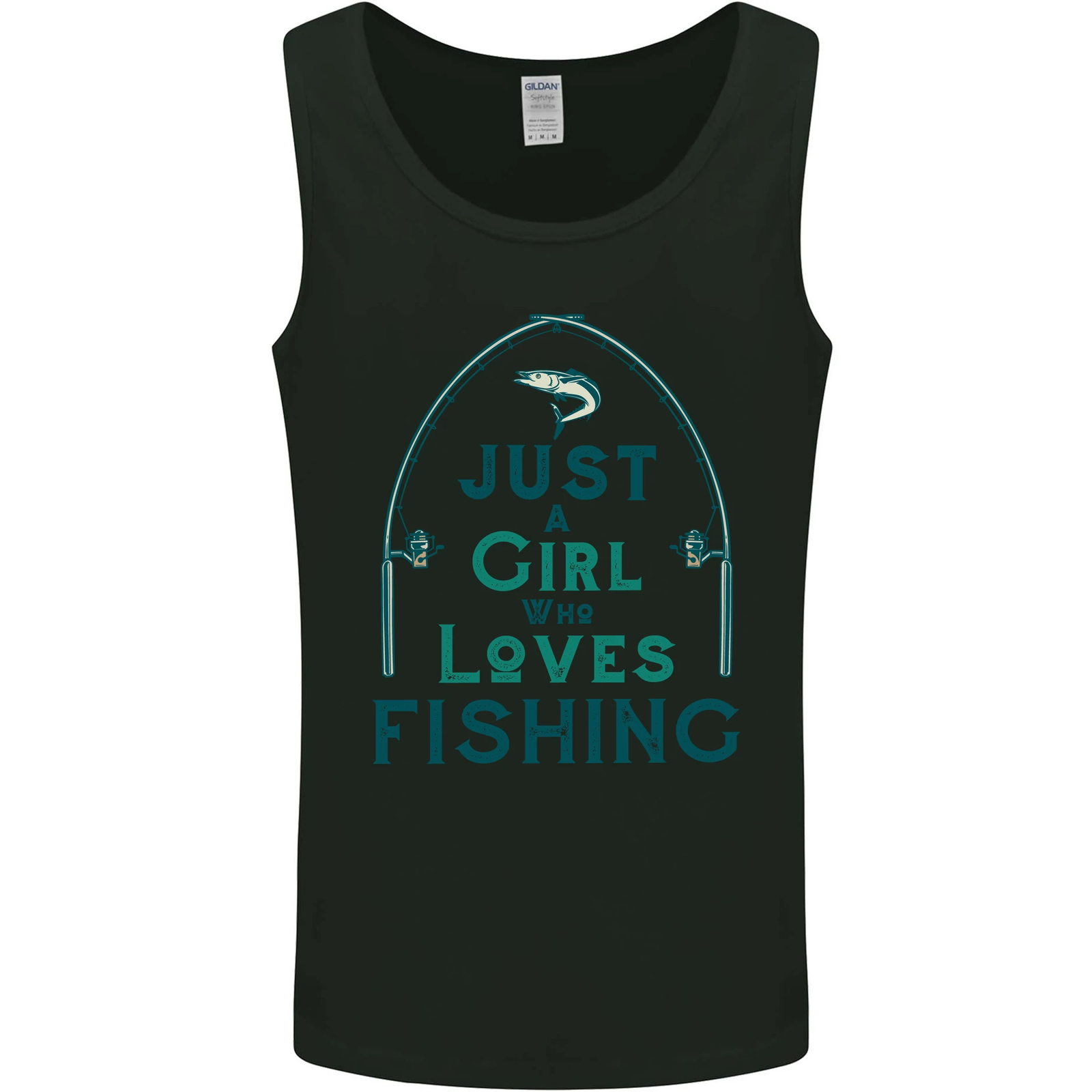 Just a Girl Who Loves Fishing Fisherwoman Mens Vest Tank Top