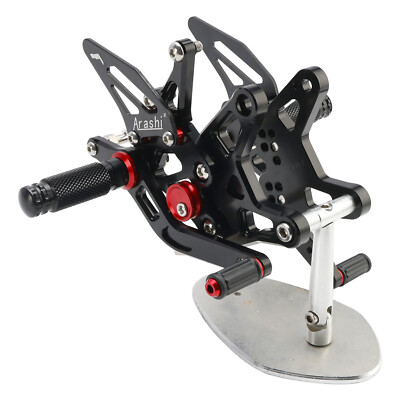 Racing Adjustable Rearsets Foot Pegs Black For Kawasaki ZX6R ZX-6R 2024-2025 F1
