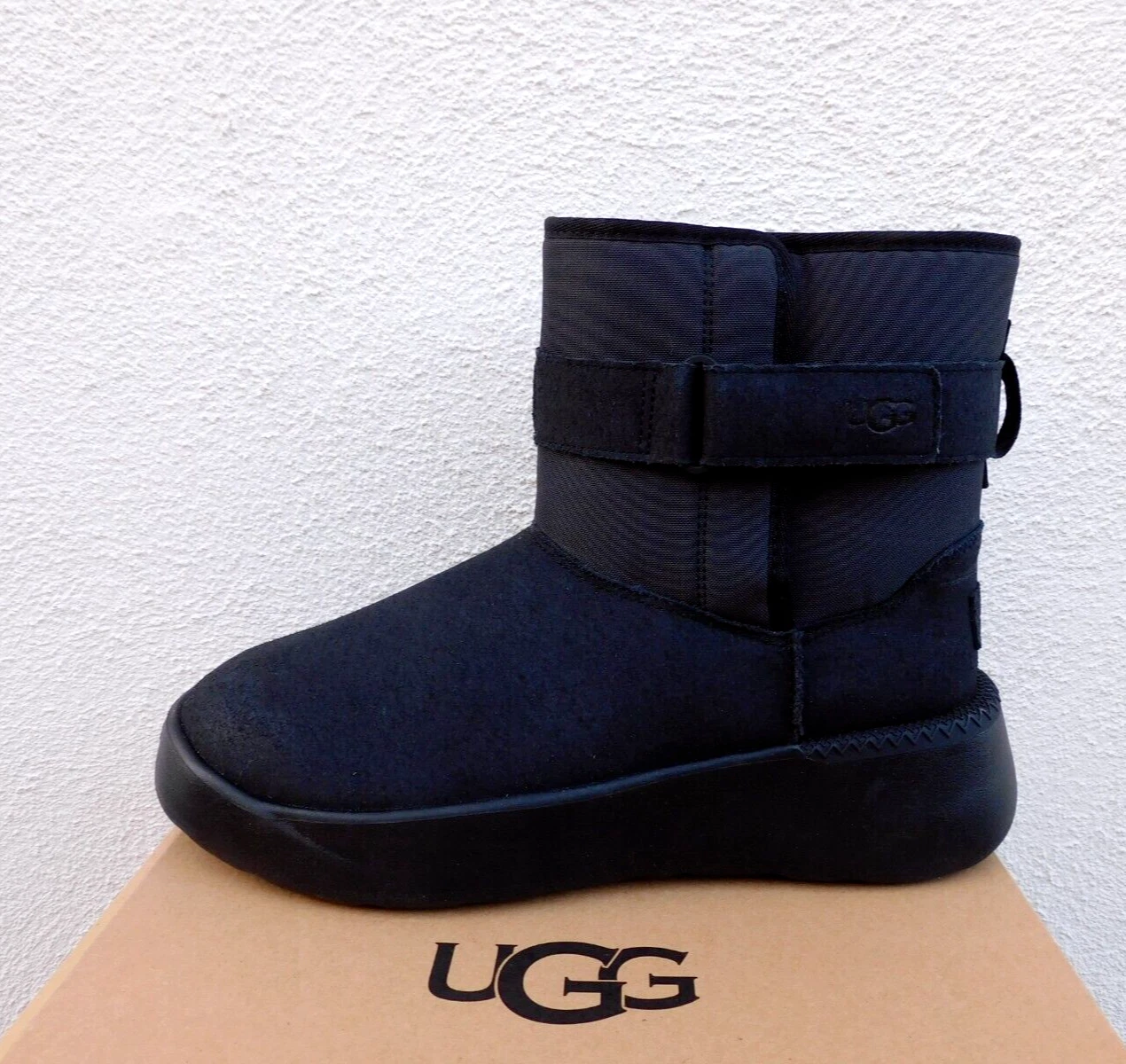 UGG BLACK CLASSIC S ECO SUEDE WOOL WINTER SNOW BOOTS, MEN US 7/ EUR 40 ~ NEW