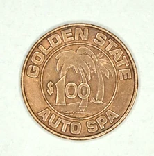 Token Golden State Auto Spa 27mm Car Wash Copper Colored