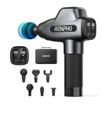 New RENPHO Active Thermal Percussion Massage Gun, 5 Massage Heads Travel Case