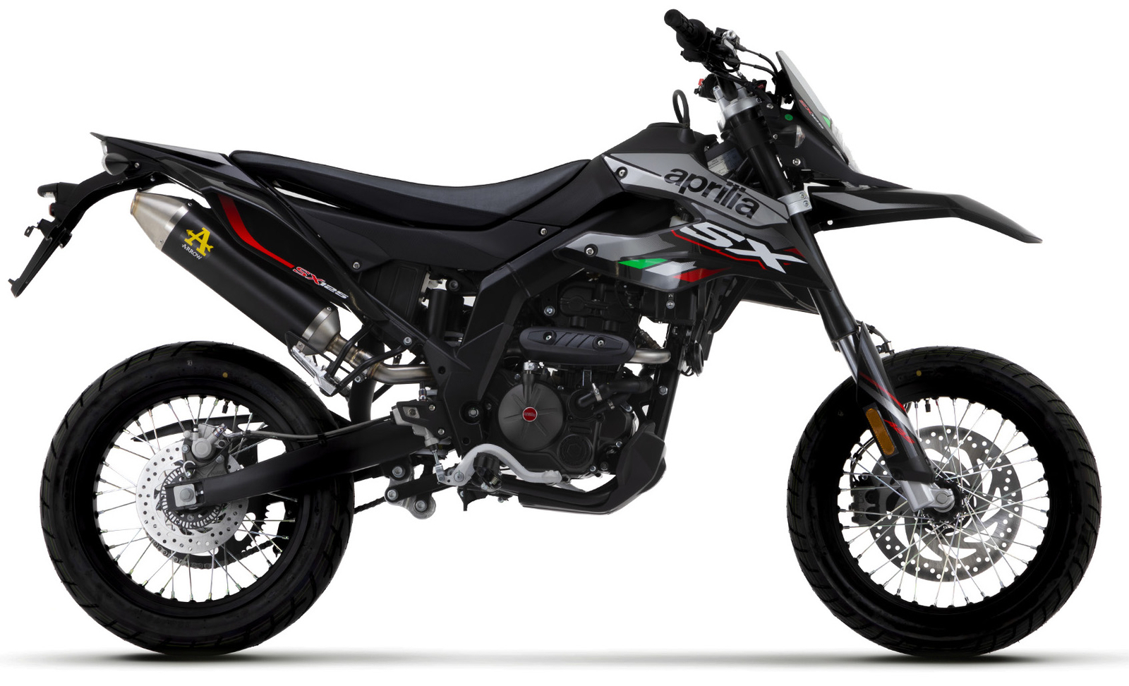 Arrow Auspuff Thunder Aluminium Schwarz - Zugelassen Für Aprilia RX/SX 4T 125 2018-2020