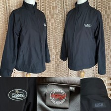 Guinness Black Full Zip Jacket Uk 14 16 Pockets Official Merchandise Dublin