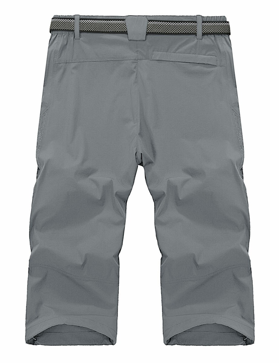 Hiking Shorts TIANBA Mens 3/4 Long Cargo Shorts Loose Fit Elastic