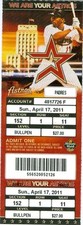 2011 Astros vs Padres Ticket: Nick Hundley & Jorge Cantu HRs/Ernesto Frieri win