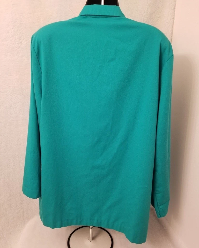 Abrigo Chaqueta Blazer Maggie Lawrence Mujer Talla L Grande Verde Foto 4 de 4