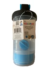 KOLORAE Shaker Cup 18.5 Oz Blender Mixer Bottle Container Blue New