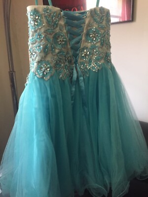 slim fit dress slacks LF 7888 Sequin Embellished Fit & Flare Prom Gown with Sheer V-Neck Bodice & Lace Up Back XL / Royal Blue main image 0