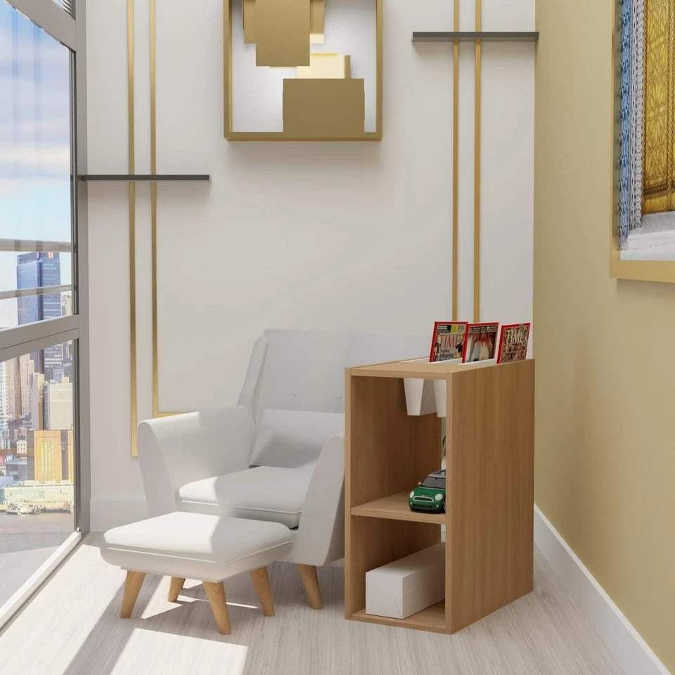 LEVIRA Scaffale Fulda Ciliegia Cioccolato 35x60x74 cm - 2 scomparti + portari... - Immagine 2 di 4