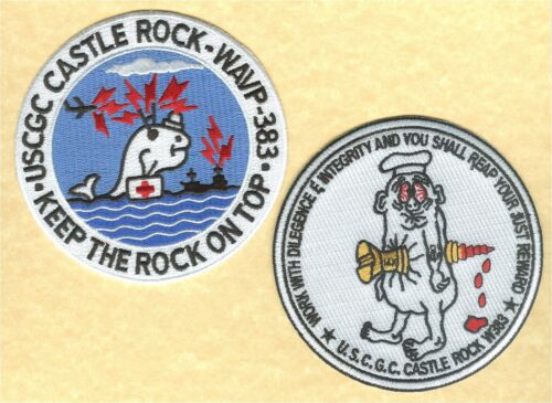 USCGC CASTLE ROCK reunion 2 patches W5183 W5194 USCG Coast Guard  cutter patch - Picture 1 of 1