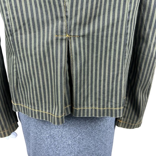 Vintage Serious Clothing Stripe Blazer LARGE Pinstripe Jacket Punk Goth Y2K - Picture 17 of 19