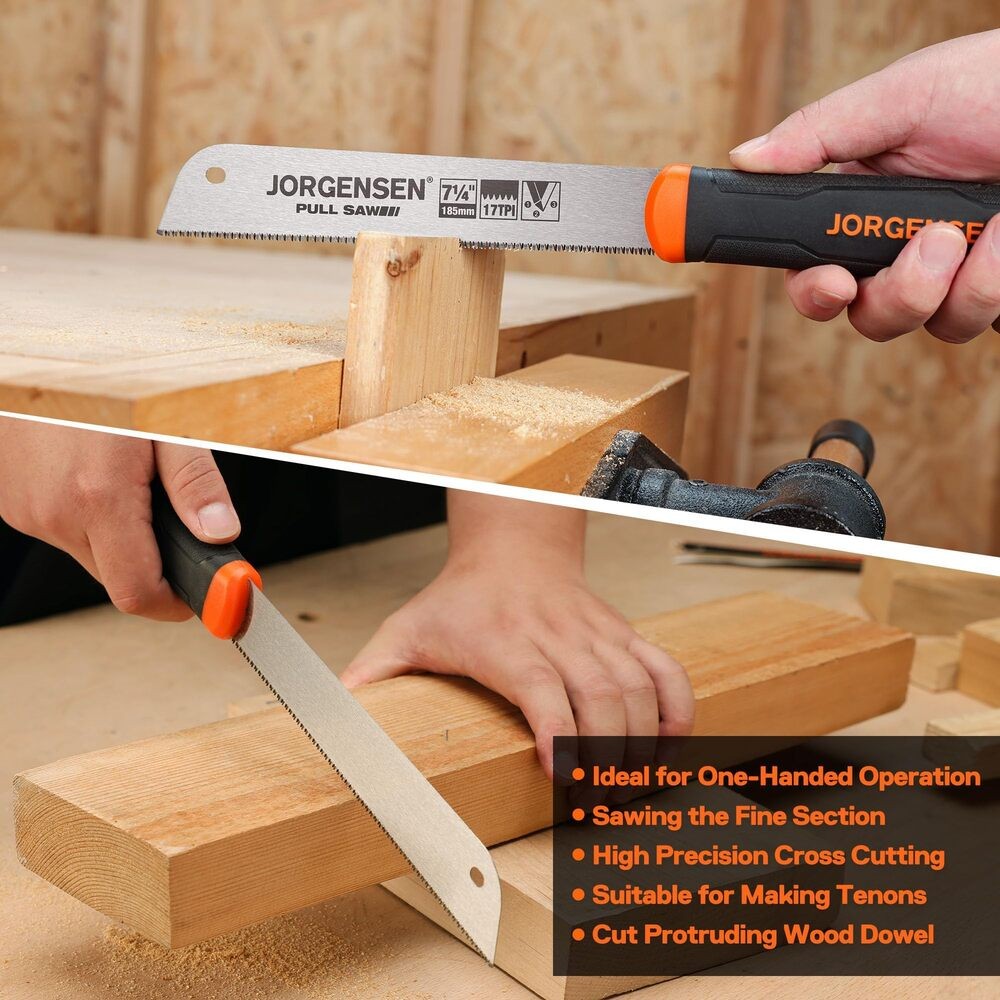 JORGENSEN Single Edge Japanese Pull Saw 7.25" Hand Saw SK5 17-TPI Flush Cut Saws