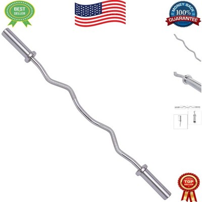 Versatile 48-Inch Curl Barbell - 350 lb Weight Limit for Strength Training