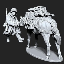 Caballería Alemana Segunda Guerra Mundial Pack Caballo con SMGs Varias Escalas Wargaming Histórico