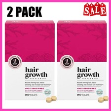 2PACK Viviscal Hair Growth Dietary Supplement with Collagen Complex 180 Tablets