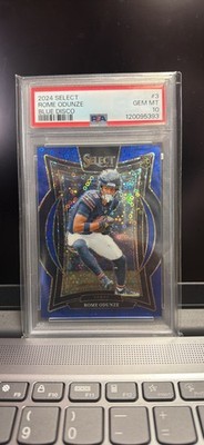 2024 Panini Select Rome Odunze Blue Disco PSA 10 /25 Bears low POP, Jersey match