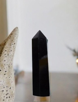 Black Obsidian Crystal Tower Point 3'' For Healing Meditation & Home Decor