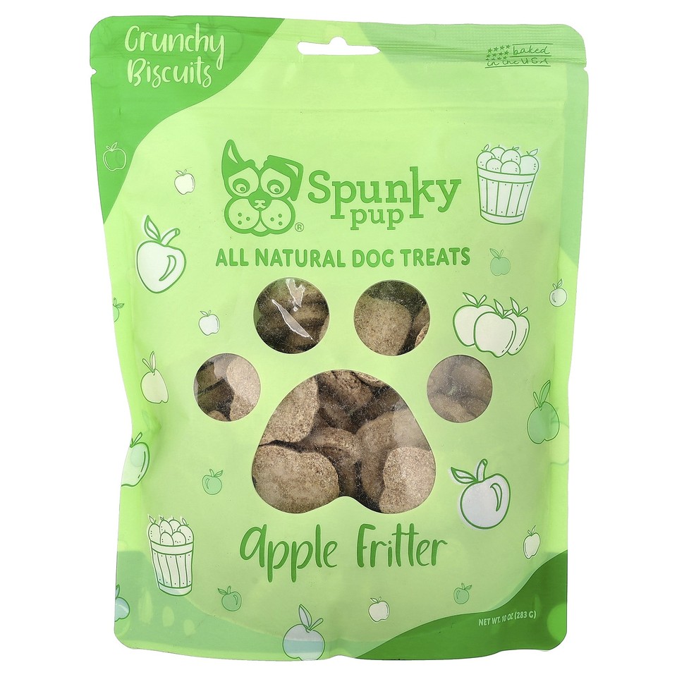 All Natural Dog Treats, Crunchy Biscuits, Apple Fritter , 10 oz (283 g)