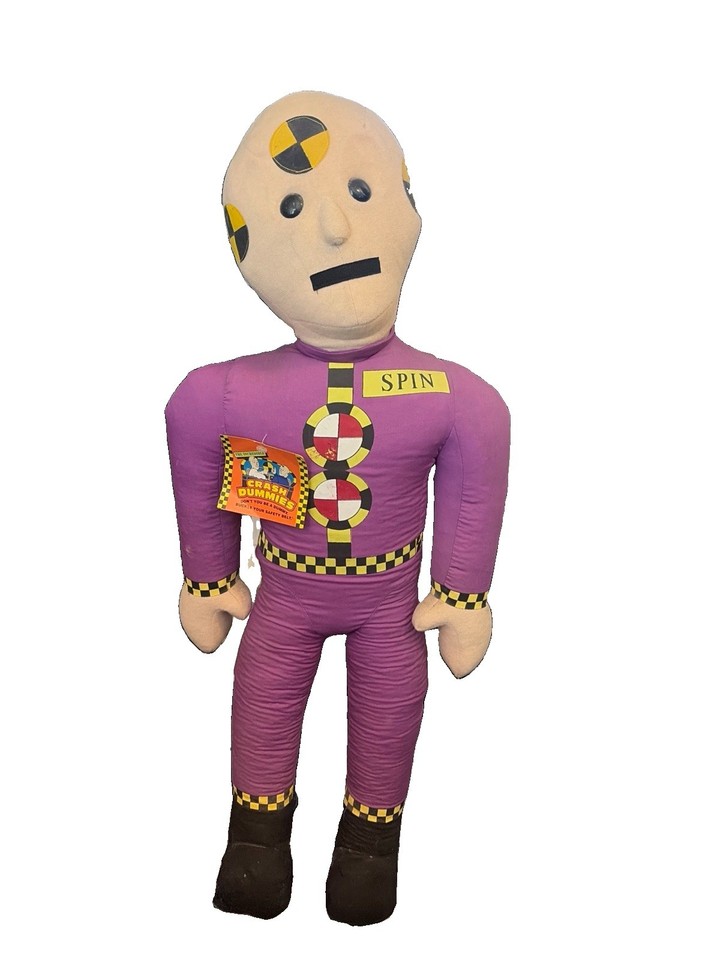 Rare Incredible Crash Dummies SPIN Purple Ace vintage plush from the 90s — a legitimately obscure collectible that 90s kids will completely lose their minds over.