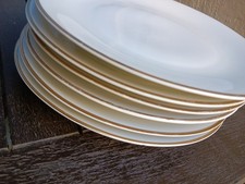 Teller von Kronester Bavaria, 6 tiefe Teller mit Goldrand, Vintage