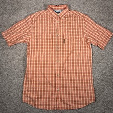 Columbia Omni Shade Plaid Short Sleeve Button Up Shirt Men's LT Fishing Hiking