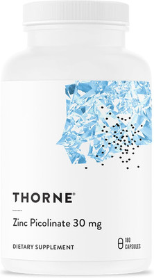 Thorne Research-Zinc Picolinate 30 Mg-Well-Absorbed Zinc Supplement-180 Capsules