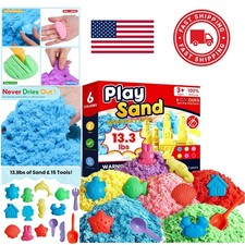 Fun Sensory Play Sand Kit 13.3lbs with 15 Tools for Kids Creative Imagination