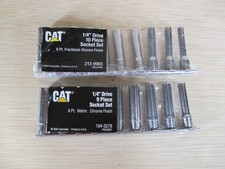 CAT Made Snap-On 1/4" Drive Socket Sets 213-9965 10pc SAE & 194-3578 9pc Metric
