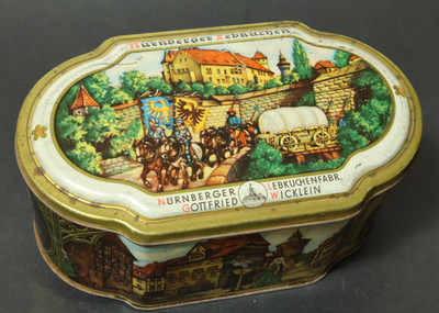 Alte Blechdose Blech Dose Werbung Reklame Nürnberger Wicklein Lebkuchen Nürnberg