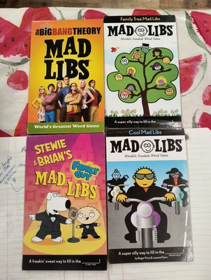 Mad Libs lot Of 4 Family Guy Big Bang Theory Family Tree Cool Vtg New 3 Unused