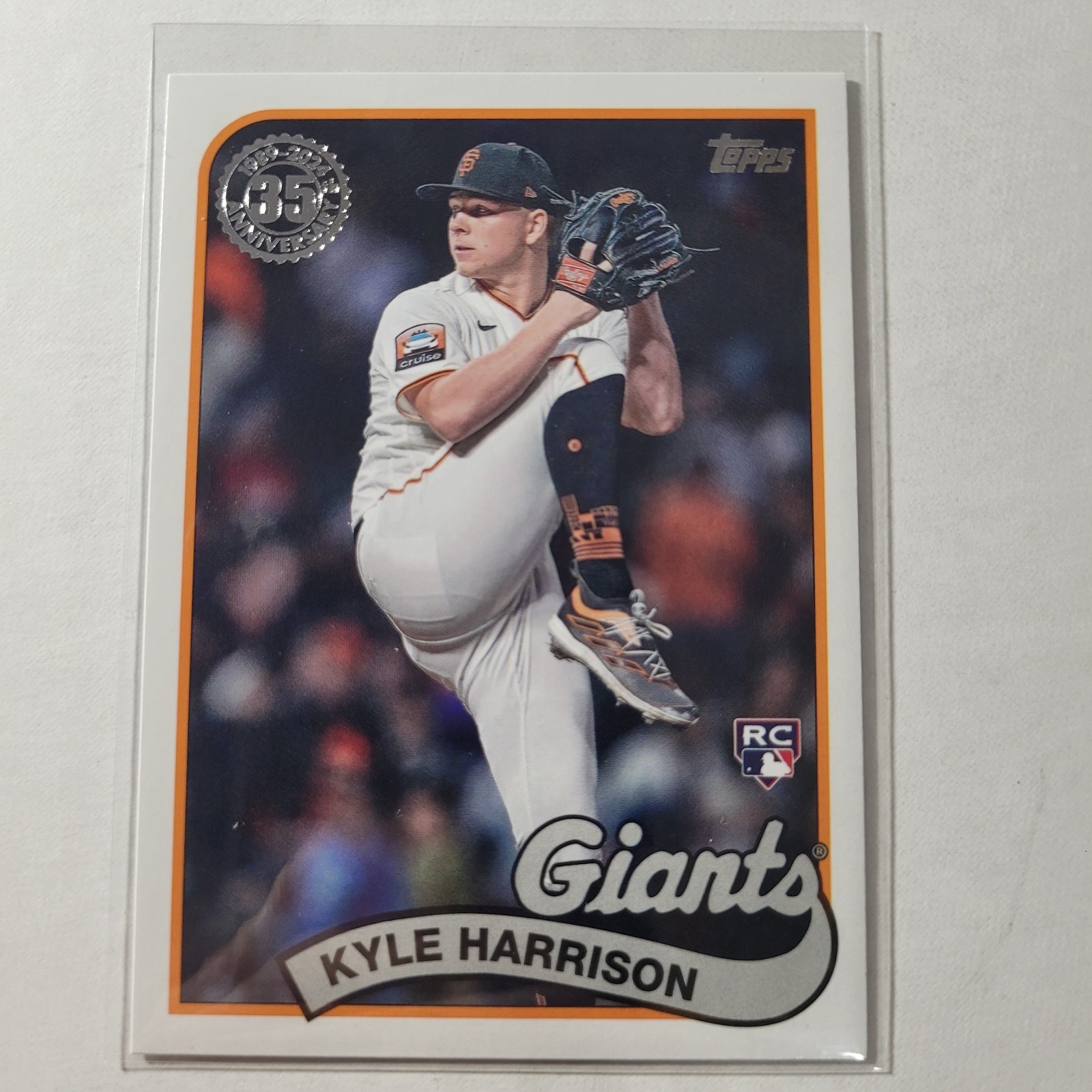2024 Topps Series 1 Kyle Harrison 1989 35th Anniversary RC #89B-24. Giants