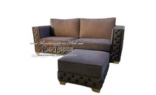 Sofa Classique 2 Places Moderne Avec Ou Sans Réseau Et Matelas Cuir Éco Velours