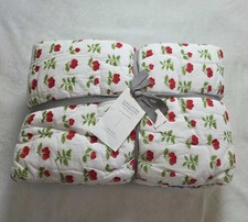 New king size Anthropologie Iluka Cotton Printed Floral Quilt Cherries Cherry