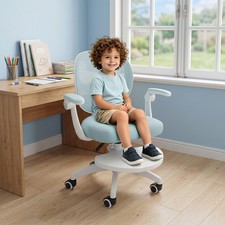 Kids Desk Chair Adjustable Height Children Study Chair w/universal wheels Blue