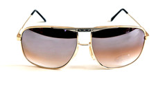 NWT Vintage 90's Large Square Metal Sport Sunglasses S. Gold