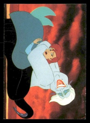 1991 Pro Set The Little Mermaid #75 Ursula grabs Ariel and drags her overboard.