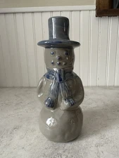 Vtg Beaumont Brothers Pottery BBP Salt Glazed Winter Holiday SNOWMAN Figurine 8”