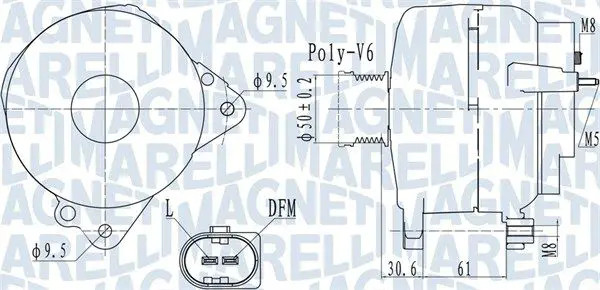 Alternatore con puleggia 063732118010 MAGNETI MARELLI per VW SKODA SEAT AUDI