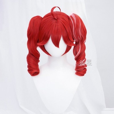 Virtual Singer Kasane Teto Cosplay Wigs Red Two Ponytails Anime Costume Prop