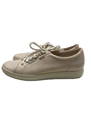 ECCO Soft 7 Women s Leather Lace Up Sneakers Beige Nude EU 42 US 11 Extra Width