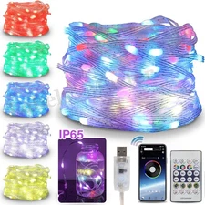 20/40/60m Smart Rainbow LED Permanent Outdoor String Lights Remote & APP Control