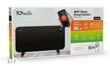 TCP Smart Glass Panel Heater 2000w Black with App, WiFi, 2 Heat Modes, Voice Con