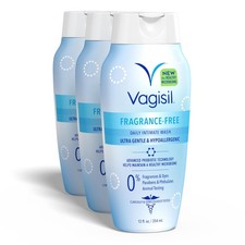 Fragrance-Free Feminine Wash for Sensitive Skin, 12 Fl Oz, 3 Pack - pH Balanced