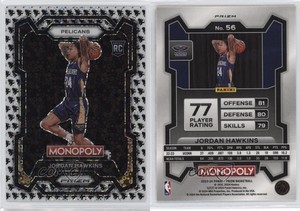 2023-24 Panini Prizm Monopoly Man Black & White Jordan Hawkins #56 Rookie RC